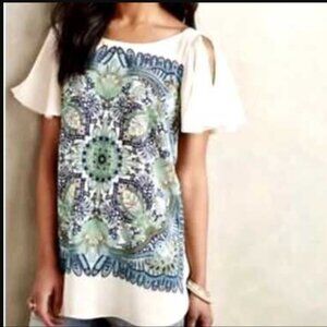 Anthropologie Maeve Ludovica Silk Tunic